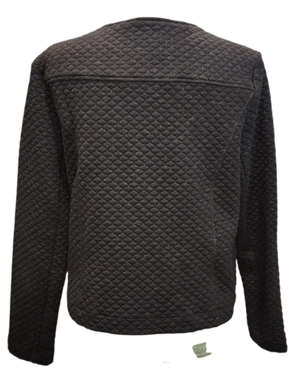 Lysse Quilted Moto Jacket Womens M Black Asymmetric Zip Textured Blazer Knit
